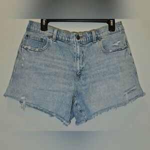 Aerie Light Wash Distressed Women Shorts